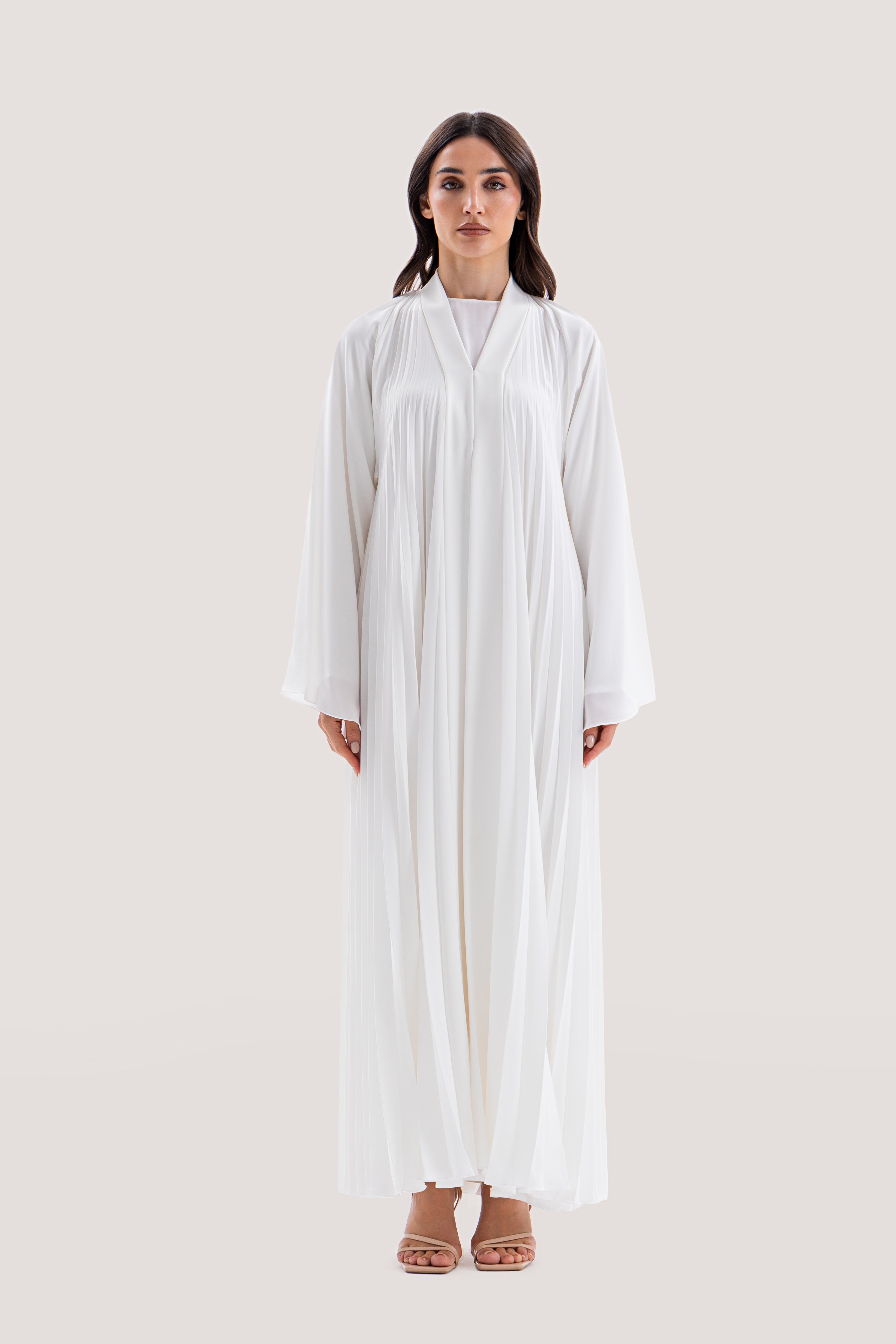 Cream Layered Abaya