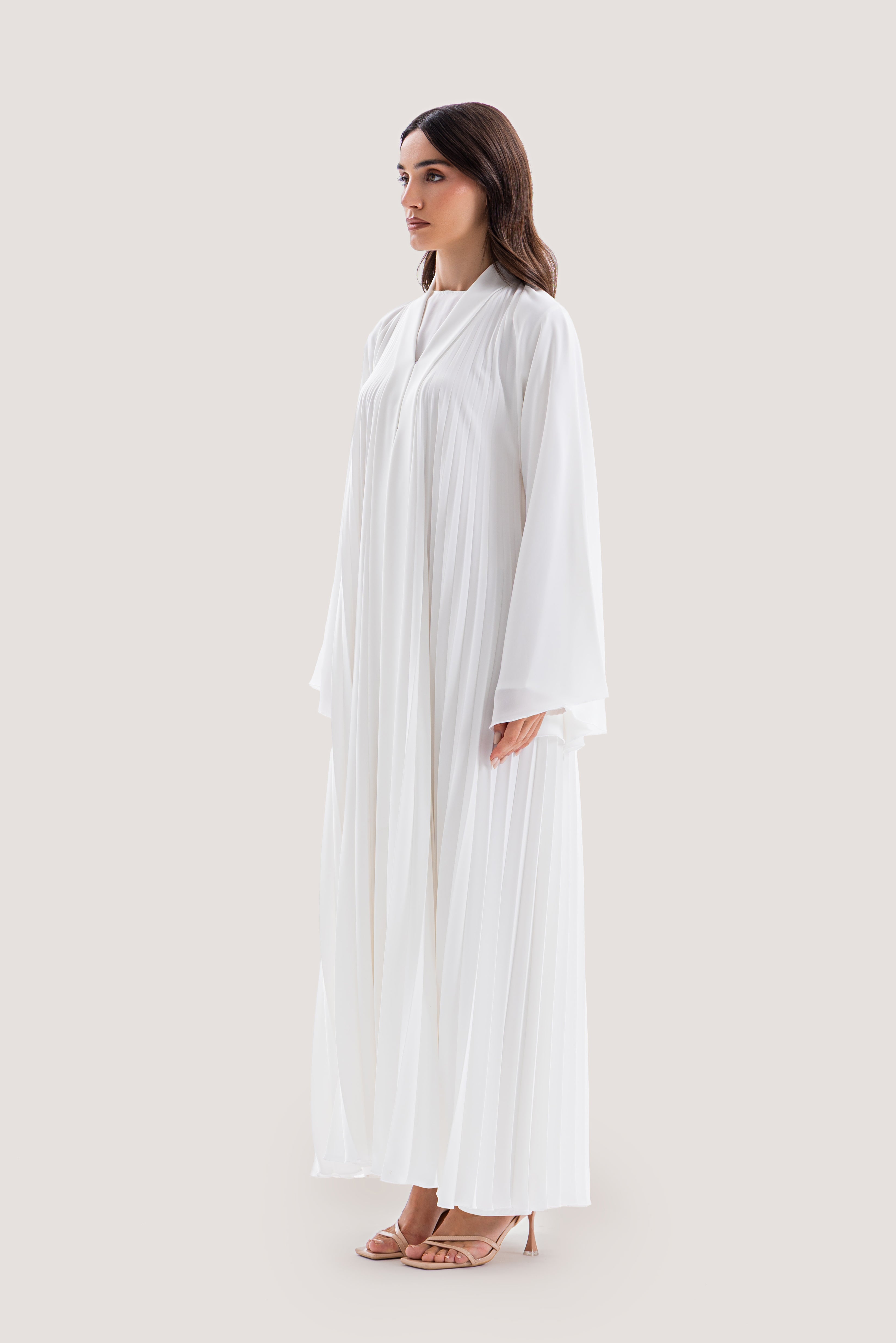 Cream Layered Abaya