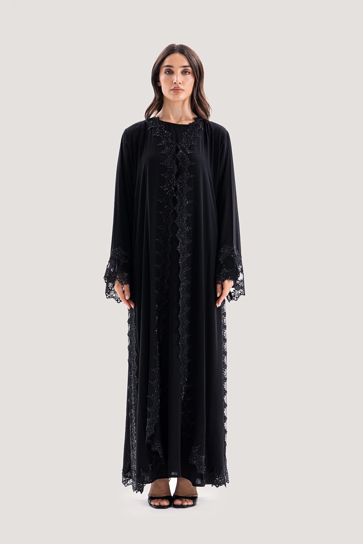 black lace abaya
