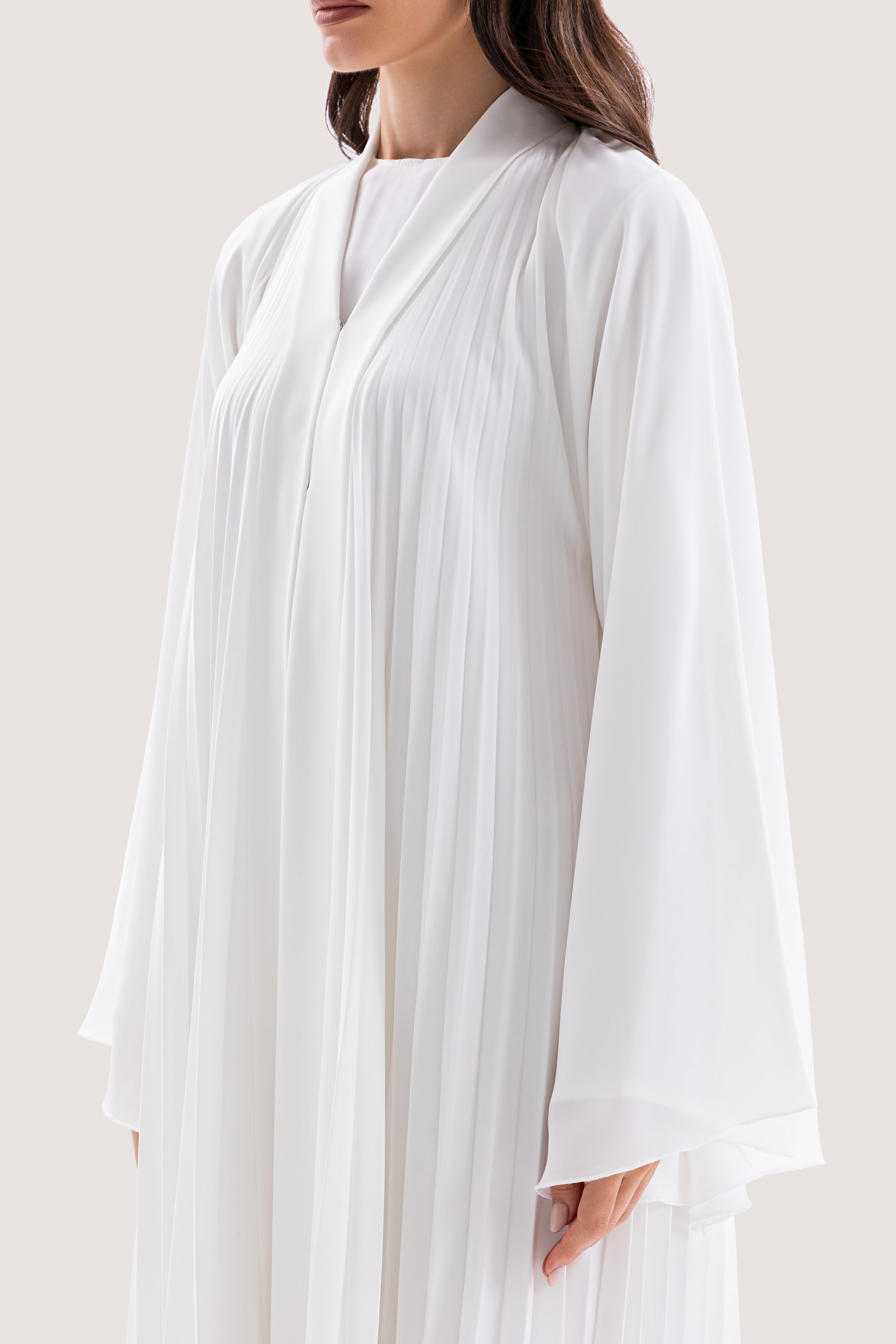 Cream Layered Abaya